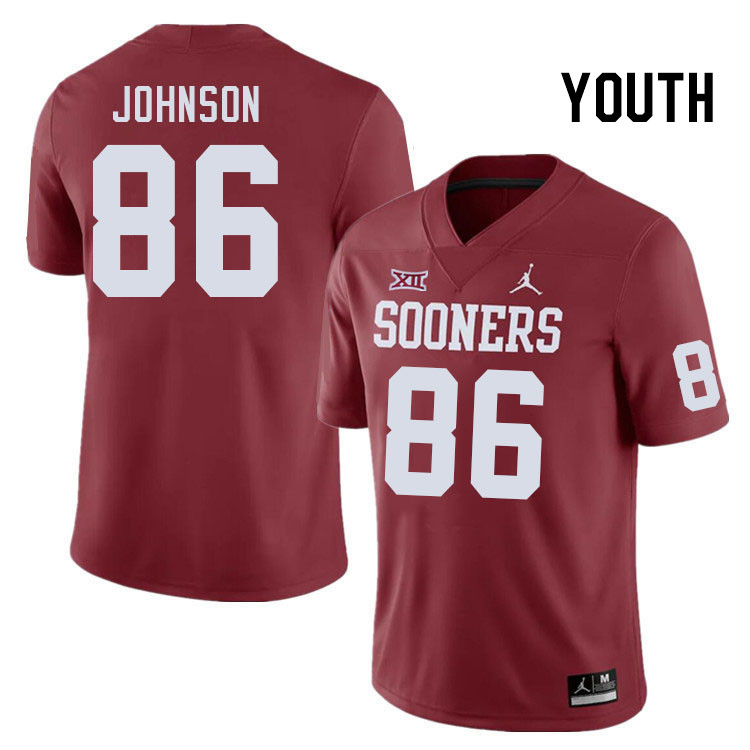 Youth #86 Cody Johnson Oklahoma Sooners College Football Jerseys Stitched-Crimson